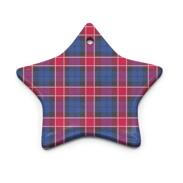 Scottish Graham of Menteith Red Clan Tartan Ceramic Ornament Star Shape Tartan Plaid
