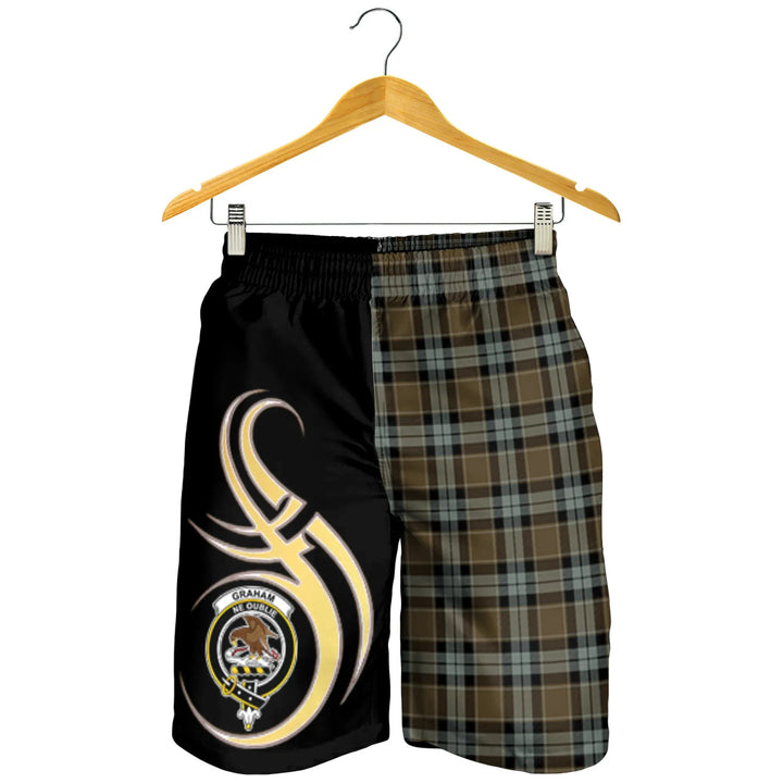 Scottish Graham of Menteith Weathered Clan Crest Tartan Believe in Me Men's Shorts