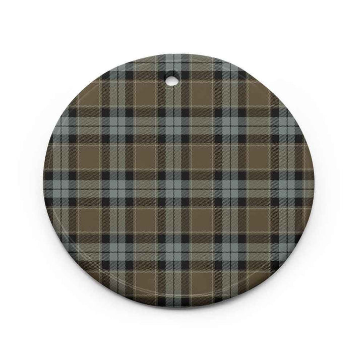 Scottish Graham of Menteith Weathered Clan Tartan Ceramic Ornament Circle Shape Tartan Plaid