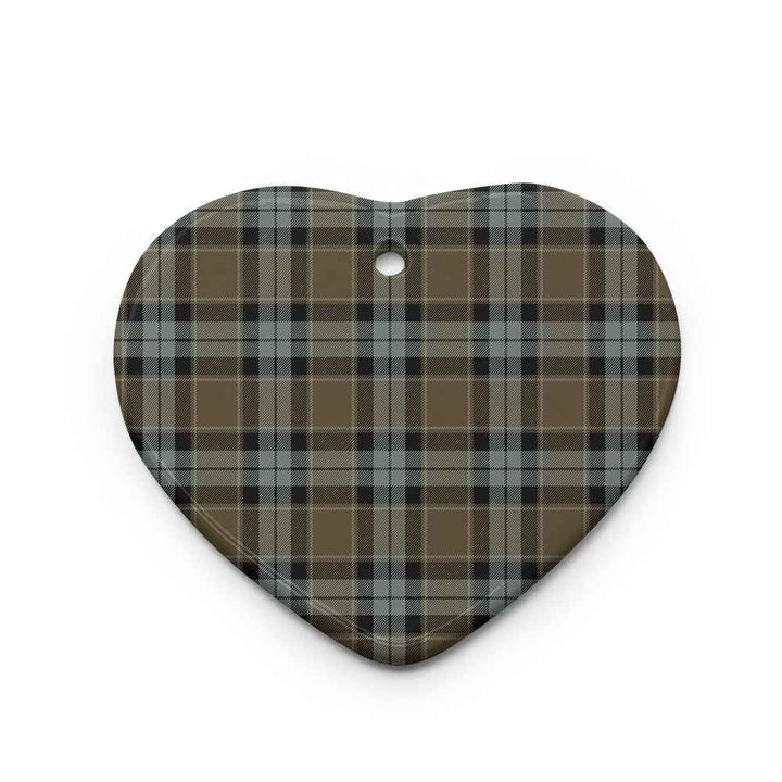 Scottish Graham of Menteith Weathered Clan Tartan Ceramic Ornament Heart Shape Tartan Plaid
