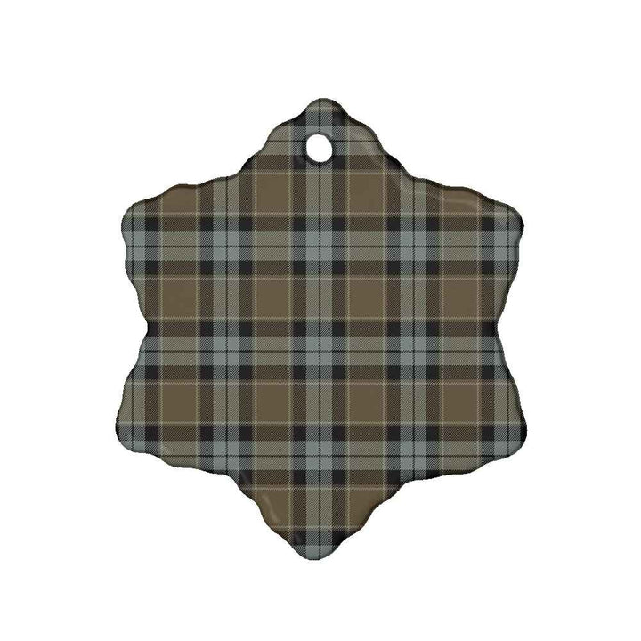 Scottish Graham of Menteith Weathered Clan Tartan Ceramic Ornament Snow Flake Shape Tartan Plaid