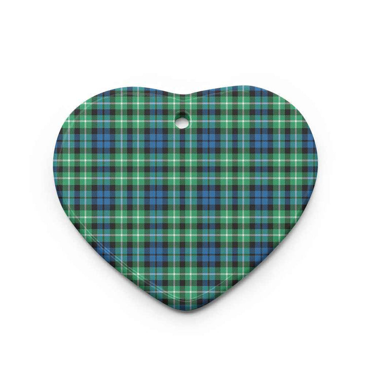 Scottish Graham of Montrose Ancient Clan Tartan Ceramic Ornament Heart Shape Tartan Plaid