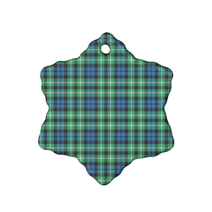 Scottish Graham of Montrose Ancient Clan Tartan Ceramic Ornament Snow Flake Shape Tartan Plaid