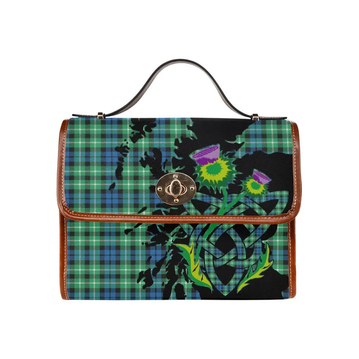 Scottish Graham of Montrose Ancient Clan Tartan Waterproof Canvas Bag With Thistle Tartan Plaid 1