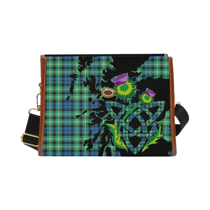 Scottish Graham of Montrose Ancient Clan Tartan Waterproof Canvas Bag With Thistle Tartan Plaid 2