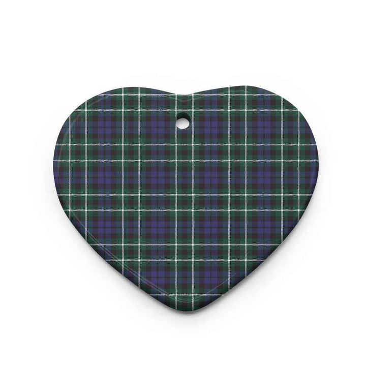 Scottish Graham of Montrose Modern Clan Tartan Ceramic Ornament Heart Shape Tartan Plaid