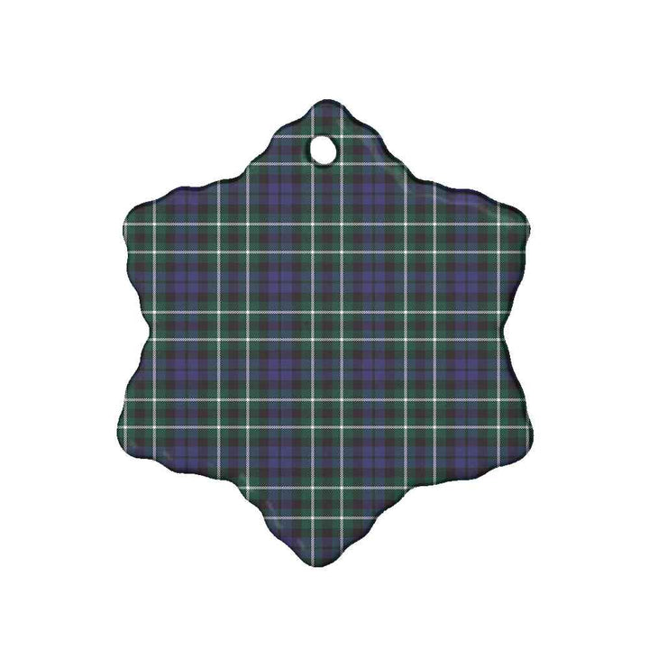 Scottish Graham of Montrose Modern Clan Tartan Ceramic Ornament Snow Flake Shape Tartan Plaid