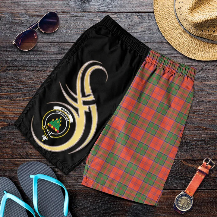 Scottish Grant Ancient Clan Crest Tartan Believe in Me Men's Shorts