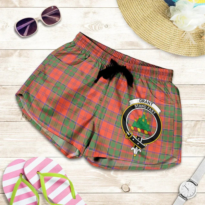 Scottish Grant Ancient Clan Crest Tartan Women Shorts
