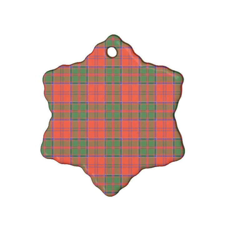 Scottish Grant Ancient Clan Tartan Ceramic Ornament Snow Flake Shape Tartan Plaid