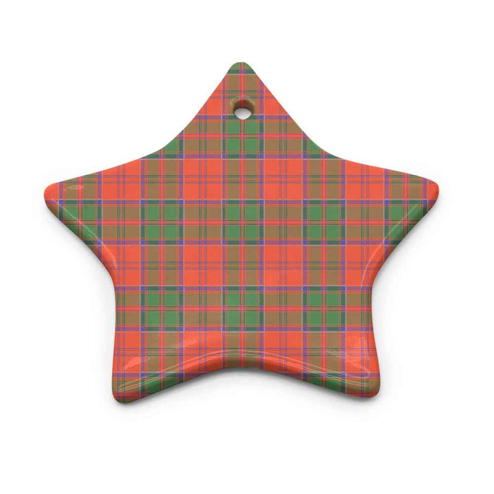 Scottish Grant Ancient Clan Tartan Ceramic Ornament Star Shape Tartan Plaid