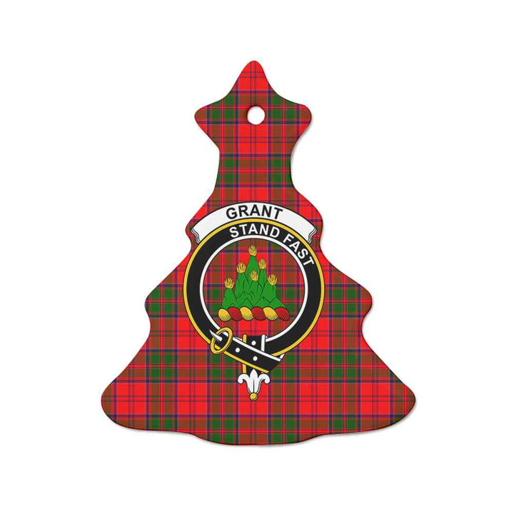 Scottish Grant Clan Crest Tartan Ceramic Ornament Tree Shape Tartan Plaid