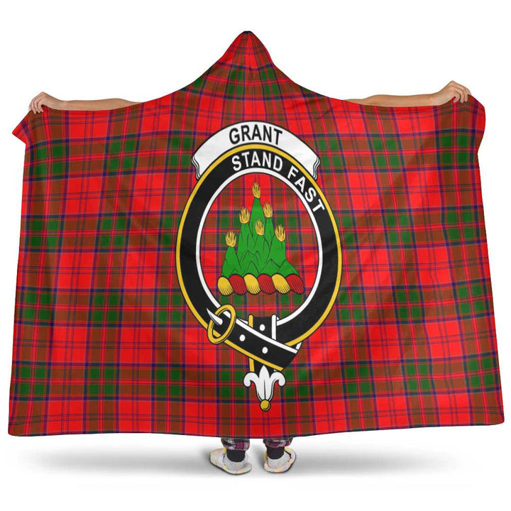 Scottish Grant Clan Crest Tartan Hooded Blanket Tartan Plaid 1