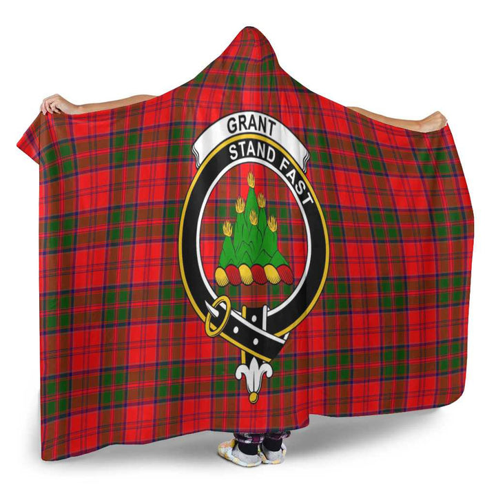 Scottish Grant Clan Crest Tartan Hooded Blanket Tartan Plaid 2