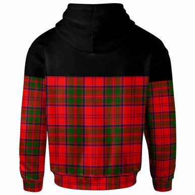 Scottish Grant Clan Crest Tartan Hoodie - Horizontal Style Back Side Tartan Plaid