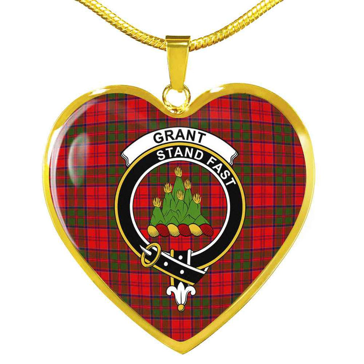 Scottish Grant Clan Crest Tartan Necklace Heart Tartan Plaid 2