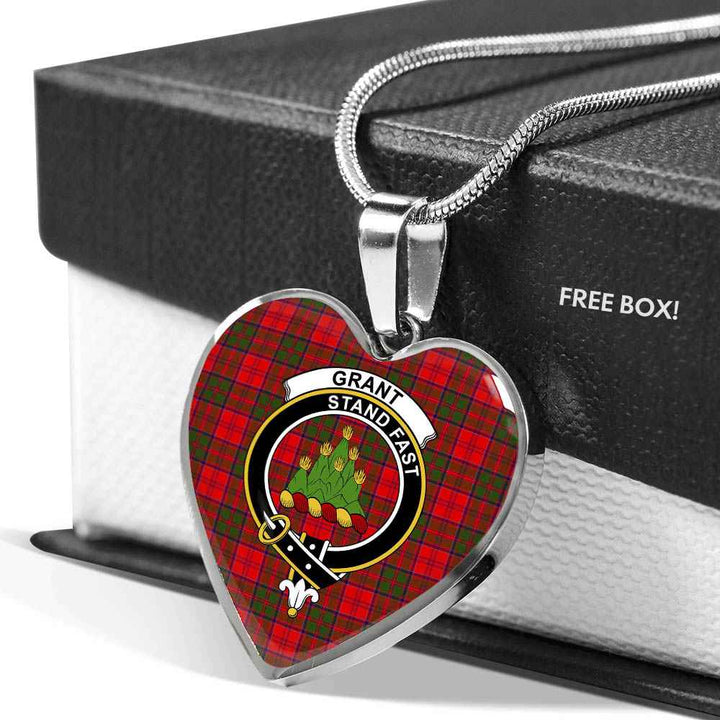 Scottish Grant Clan Crest Tartan Necklace Heart Tartan Plaid 5