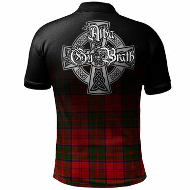 Scottish Grant Clan Crest Tartan Polo Shirt - Alba Gu Brath Family Crest Celtic Inspired Back Side Tartan Plaid
