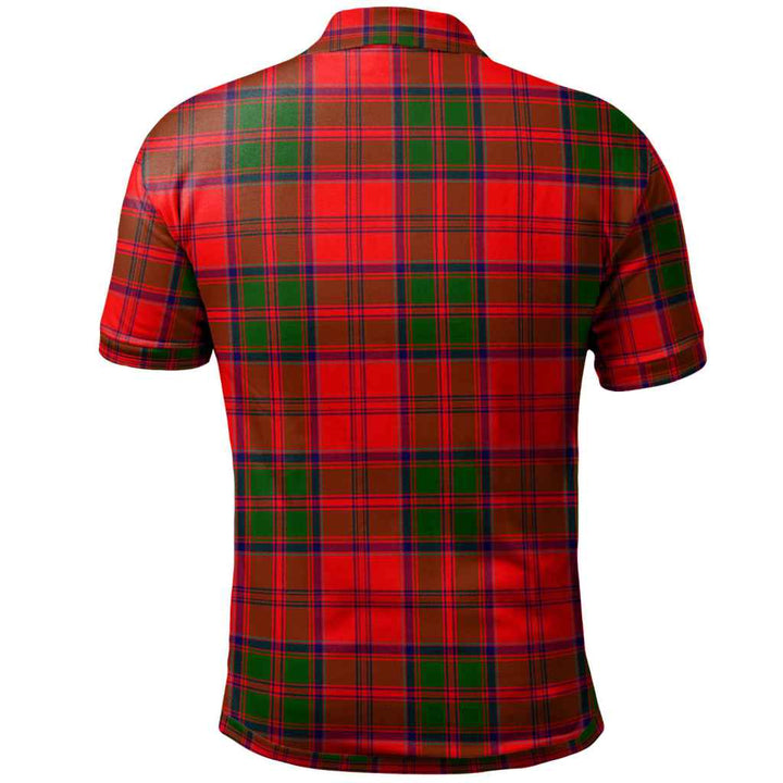 Scottish Grant Clan Crest Tartan Polo Shirt Back Side Tartan Plaid