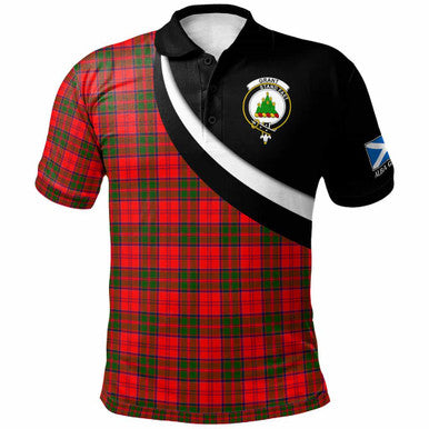 Scottish Grant Clan Crest Tartan Polo Shirt - Scotland Forever Style Front Side Tartan Plaid