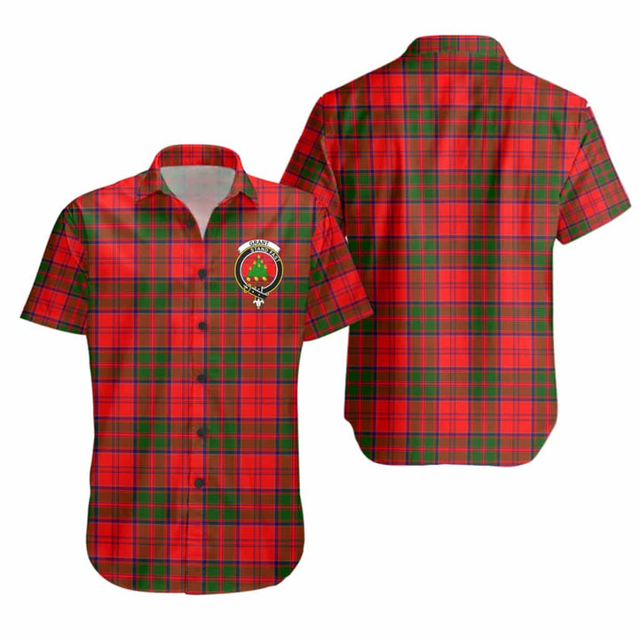 Scottish Grant Clan Crest Tartan Short Sleeve Shirt Tartan Plaid