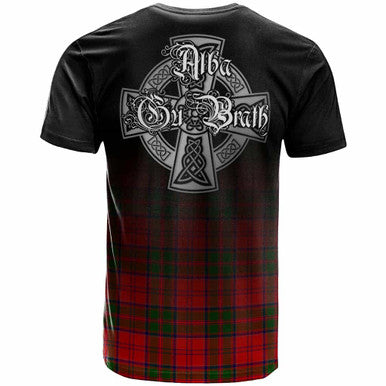 Scottish Grant Clan Crest Tartan T-Shirt - Alba Gu Brath Family Crest Celtic Inspired Back Side Tartan Plaid