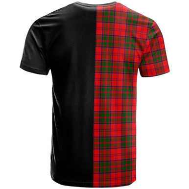 Scottish Grant Clan Crest Tartan T-Shirt Half in Me Back Side Tartan Plaid