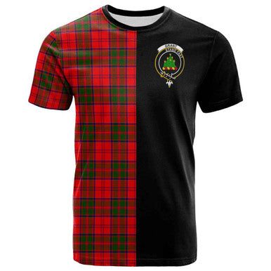 Scottish Grant Clan Crest Tartan T-Shirt Half in Me Front Side Tartan Plaid
