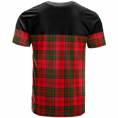 Scottish Grant Clan Crest Tartan T-Shirt - Horizontal Style Back Side Tartan Plaid