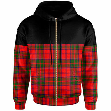 Scottish Grant Modern Clan Tartan Hoodie - Horizontal Style Zip Tartan Plaid
