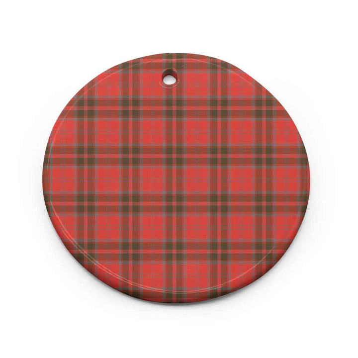 Scottish Grant Weathered Clan Tartan Ceramic Ornament Circle Shape Tartan Plaid