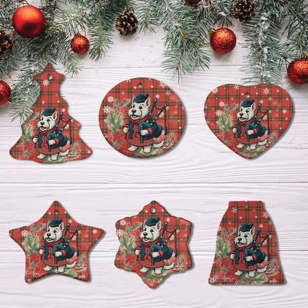 Scottish Grant Weathered Clan Tartan Ceramic Ornament Cute Scottish Terrier Dog All Style Tartan Plaid