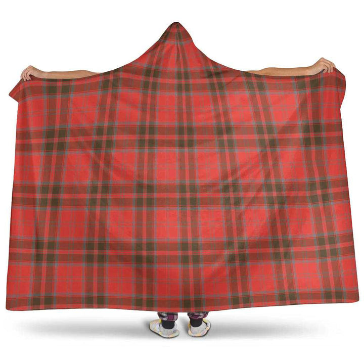 Scottish Grant Weathered Clan Tartan Hooded Blanket Tartan Plaid 1