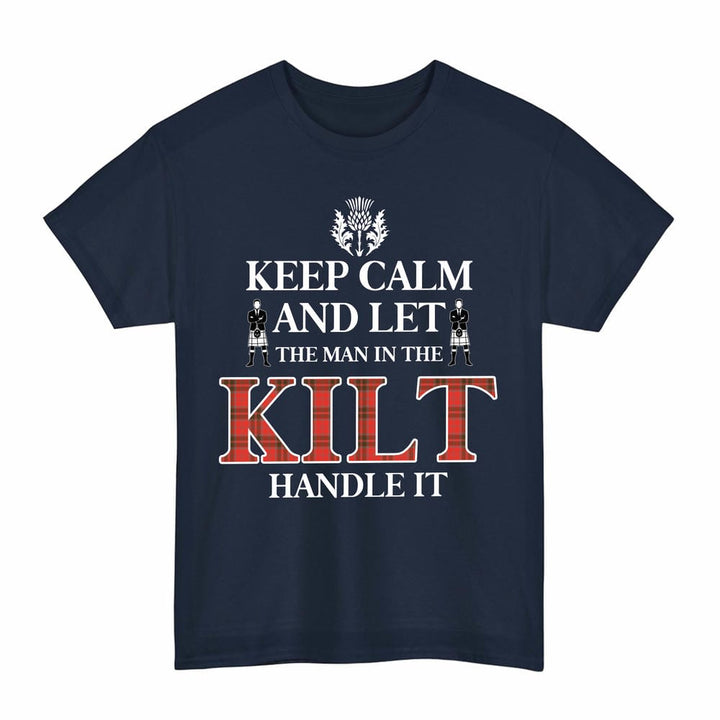 Scottish Grant Weathered Clan Tartan T-Shirt - Keep Calm Tartan Plaid Navy Color
