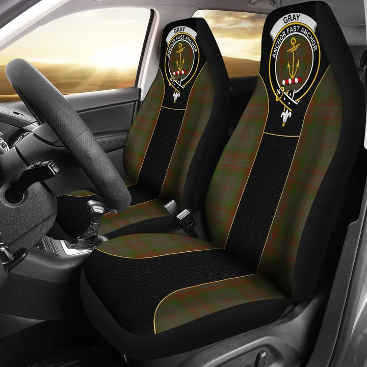 Scottish Gray Clan Crest Tartan Car Seat Covers - Special Style 1