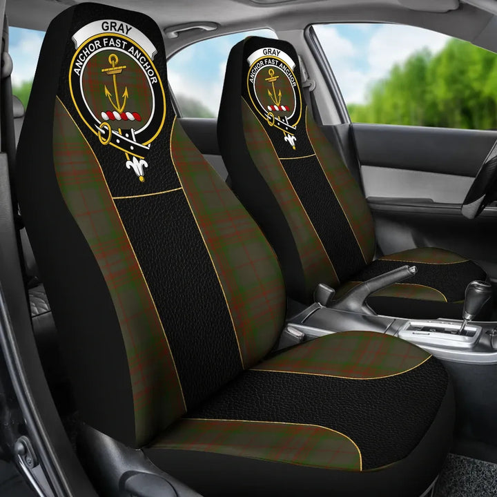Scottish Gray Clan Crest Tartan Car Seat Covers - Special Style 3