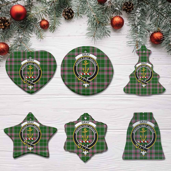 Scottish Gray Clan Crest Tartan Ceramic Ornament All Tartan Plaid