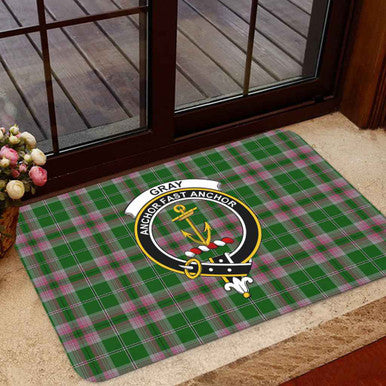 Scottish Gray Clan Crest Tartan Door Mat Tartan Plaid 1