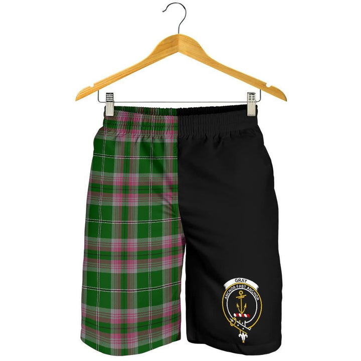 Scottish Gray Clan Crest Tartan Half of Me Men's Shorts