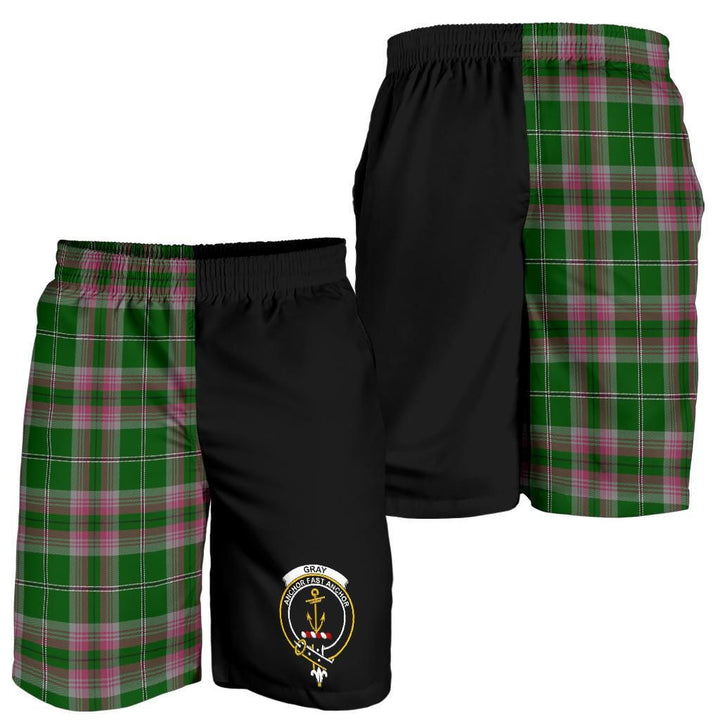 Scottish Gray Clan Crest Tartan Half of Me Men's Shorts