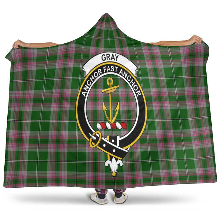 Scottish Gray Clan Crest Tartan Hooded Blanket Tartan Plaid 1