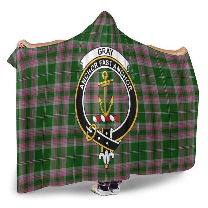 Scottish Gray Clan Crest Tartan Hooded Blanket Tartan Plaid 2