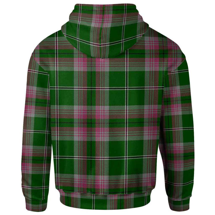 Scottish Gray Clan Crest Tartan Hoodie Back Side Tartan Plaid