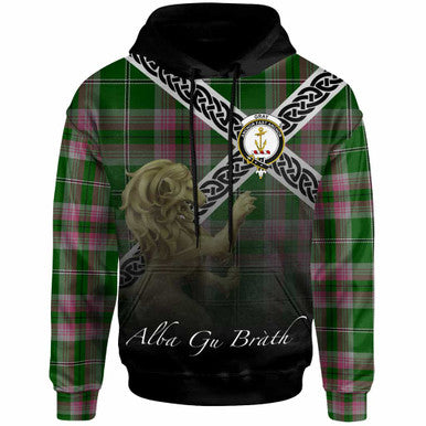 Scottish Gray Clan Crest Tartan Hoodie - Scotland Lion Front Side Tartan Plaid