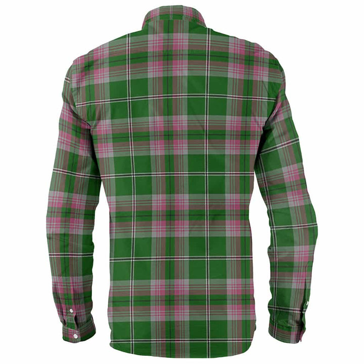 Scottish Gray Clan Crest Tartan Long Sleeve Shirt Back Side Tartan Plaid