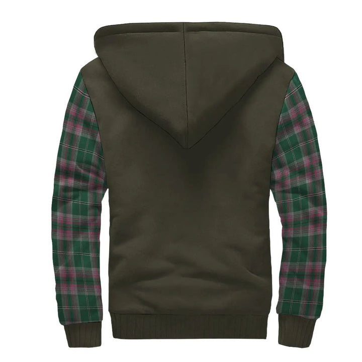 Scottish Gray Clan Crest Tartan Plaid Sleeve Sherpa Hoodie