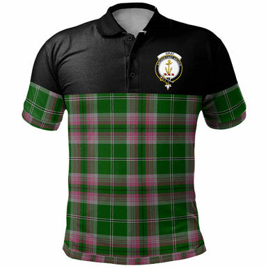 Scottish Gray Clan Crest Tartan Polo Shirt - Horizontal Style Front Side Tartan Plaid