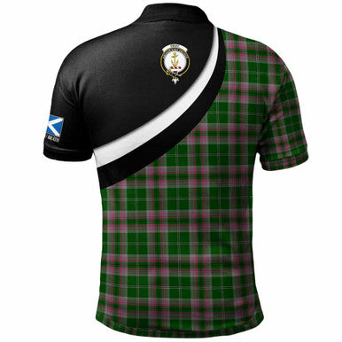 Scottish Gray Clan Crest Tartan Polo Shirt - Scotland Forever Style Back Side Tartan Plaid
