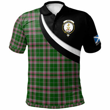 Scottish Gray Clan Crest Tartan Polo Shirt - Scotland Forever Style Front Side Tartan Plaid