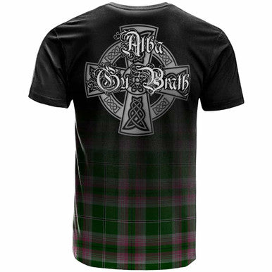 Scottish Gray Clan Crest Tartan T-Shirt - Alba Gu Brath Family Crest Celtic Inspired Back Side Tartan Plaid